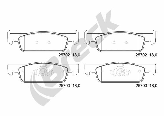 Set placute frana,frana disc 25702 00 702 00 BRECK